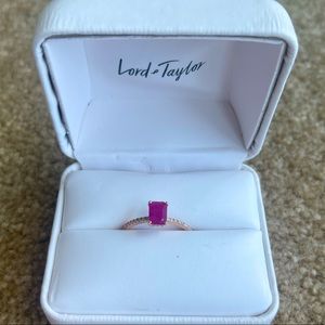 Rose Gold Ruby and Diamonds NWT Size 7 Ring